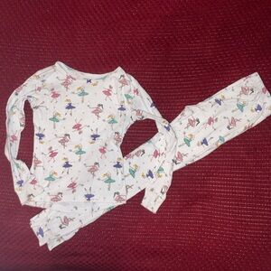 Carter's White Ballerina Print Kids Pajama Set